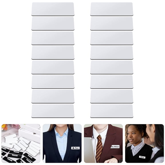 UPGRATOR 16Pcs Identification Badges for Blank Badges White Density Board Simple Design