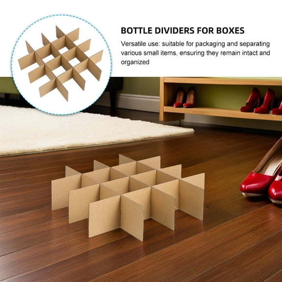 UPGRATOR 18-Piece Cardboard Box Dividers in Khaki for Secure Packing and Organized Storage Solutions