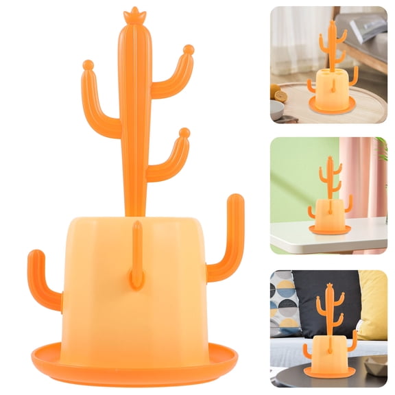UPGRATOR 1Pack Cactus Shaped Bottle Draining Rack for Home Use Modern Design 11.79X5.50X5.50in
