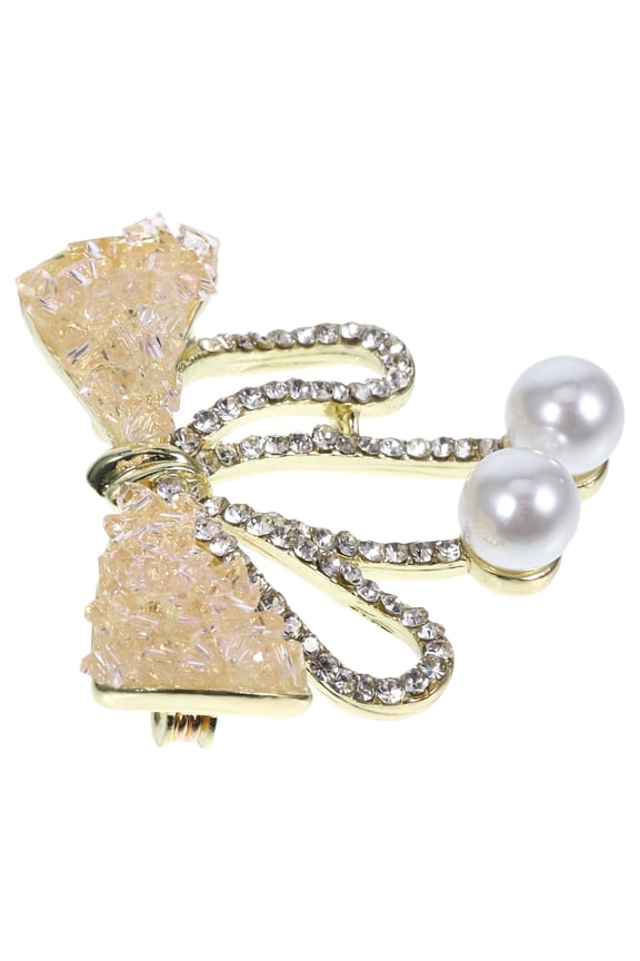 1 Pack Stylish Zinc Alloy Rhinestone Bowknot Collar Pin for Fashion and Various Occasions 3.60X3.30X1.00Cm