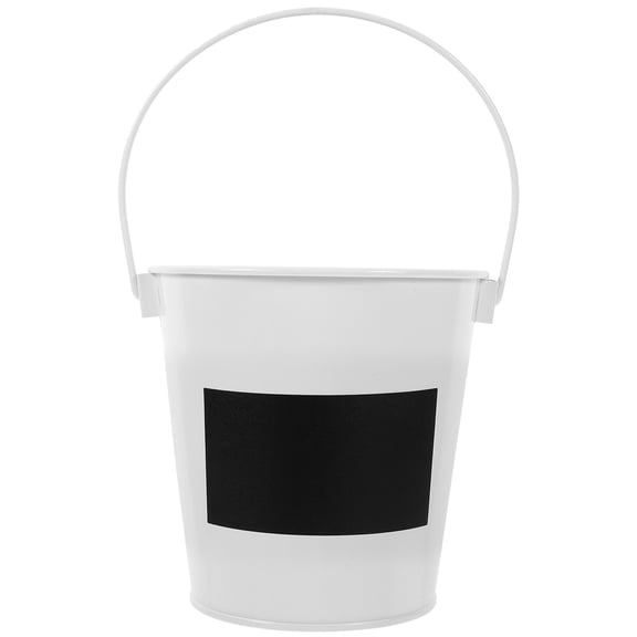 UPGRATOR 1-Pack White Iron Desk Trash Can, Rectangular Waste Storage Bin for Office Use