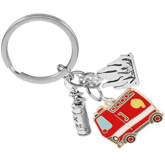 UPGRATOR 1Pack Firefighter-Themed Keychain Design for Hanging and Decoration with Small Fire Extinguisher Key Chains