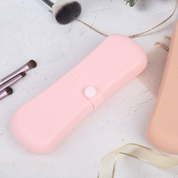 UPGRATOR 1Pack Pink Silicone Makeup Brush Holder Travel Organizer for Eyebrow Pencils and Face Brushes