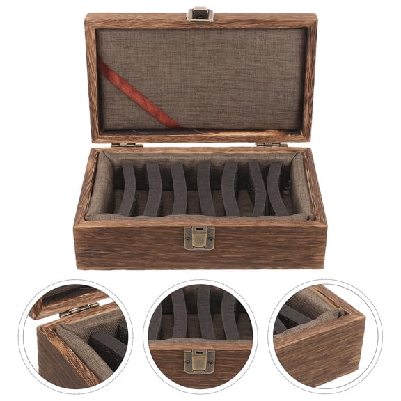 UPGRATOR 1Pack Stamp Case Shelf Wood Material Simple Style For Office Workers