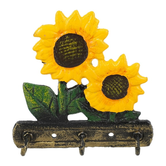 UPGRATOR 1Pc Assorted Color Sunflower Wall Mounted Hook for Home with 4 Hanging Hooks