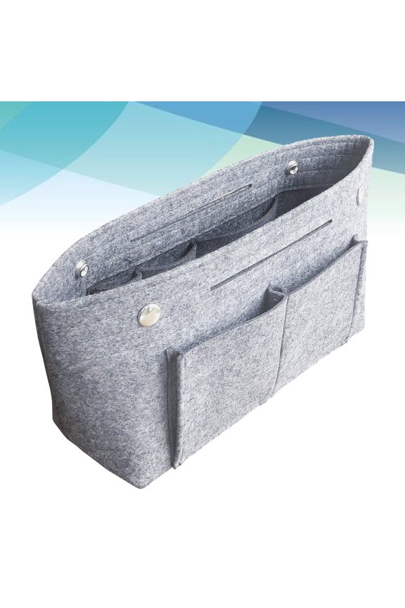 1Pc Felt Travel Storage Bag Grey Portable Makeup and Toiletry Organizer for Daily Use