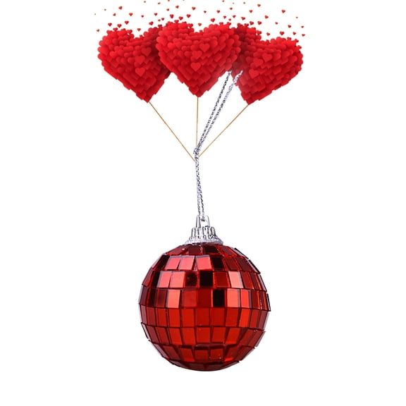 UPGRATOR 1Pc Red Reflective Mirror Disco Ball for Wedding Decorations and Dance Ambiance
