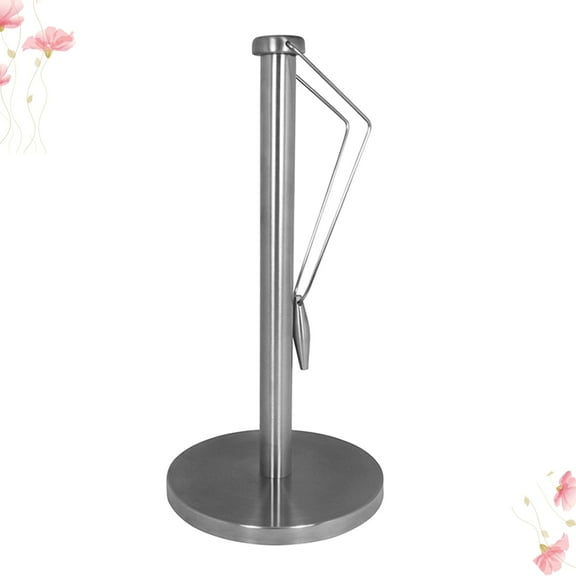 UPGRATOR 1Pc Stainless Steel Tissue Holder Upright Kitchen and Bathroom Storage Silver 15.7x15.7x13.4in