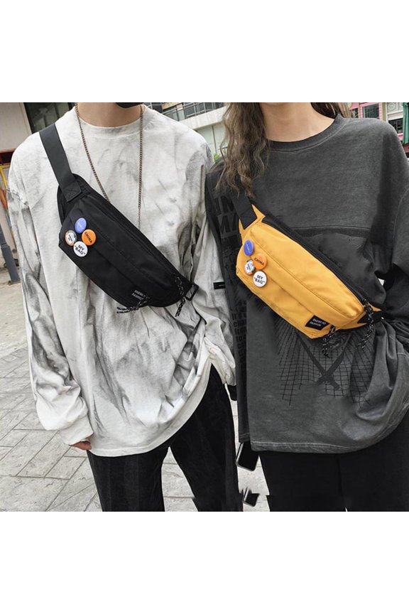 Yellow Sling Pouch Shoulder Bag Casual Backpack for Mobile Phone and Cosmetics Storage