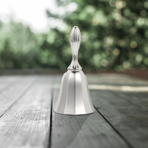 UPGRATOR 1Pc Plated Silver Zine-Alloy Restaurant Call Bell Manual Service Bell for Desk Bar and Kitchen Use