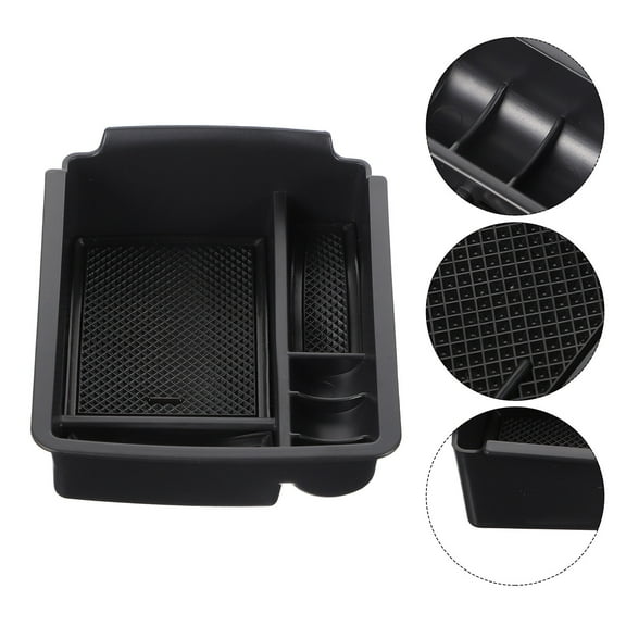 UPGRATOR Black ABS Car Center Console Armrest Storage Box for Drivers and Vehicle Owners 15 x 0.3937 inches