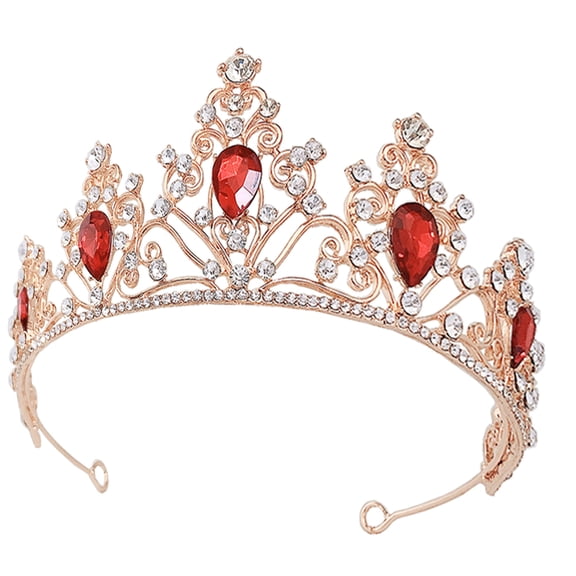 UPGRATOR Red Rhinestone Bridal Headdress 1Pc Zinc Alloy Hair Accessory for Weddings, Parties, and Special Events