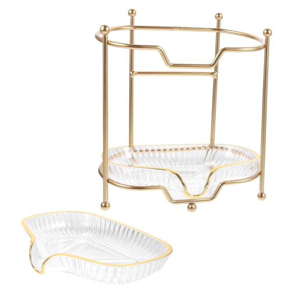 UPGRATOR 1Pcs Double Layer Soap Dish With Sponge Holder Self Draining Function Modern Design For Bathroom And Kitchen