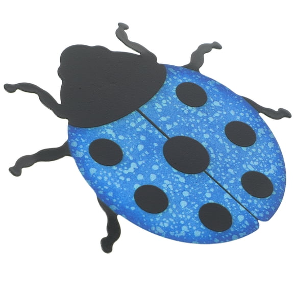 UPGRATOR 1Pcs Metal Insect Sculpture Beetle Dark Blue 12.00X10.00X0.50in Wall Hanging for Balcony and Garden