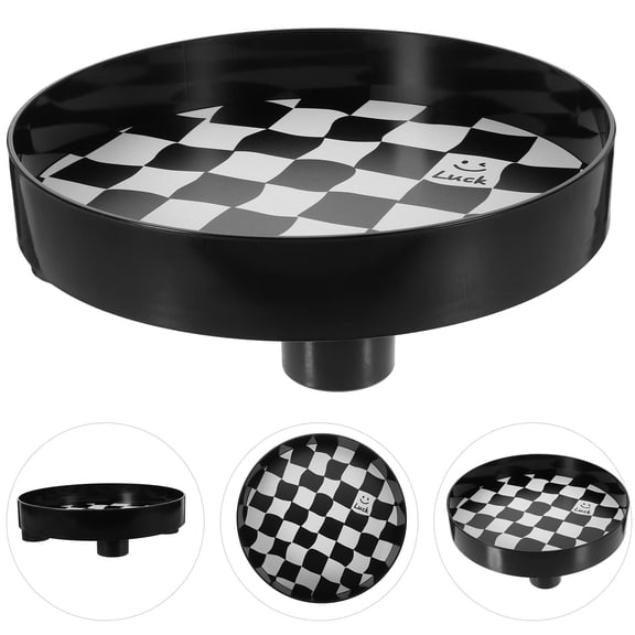 UPGRATOR 1Pcs Nordic Style Black PP Dresser Tray for Vanity Perfume Organizer 11.79X11.79X2.83in