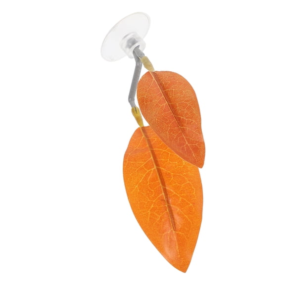UPGRATOR 1Pcs Orange Plastic Betta Resting Leaf For Fish Enthusiasts Aquarium Decor 4.3x1.4x1.2in