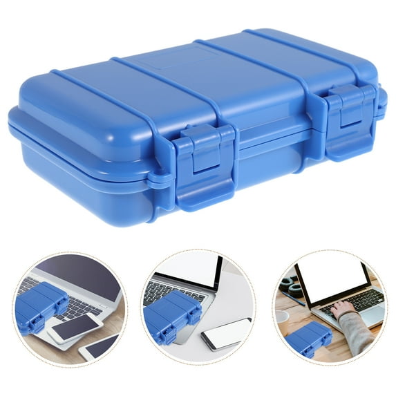 UPGRATOR 1Pcs Sky-Blue Plastic Waterproof Dry Box Rectangular Hard Case for Outdoor Activities