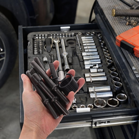 UPGRATOR 1Set Air Hammer Drift Set with Pneumatic Rivet Punch and Solid Rivet Tool Plated Silver Finish