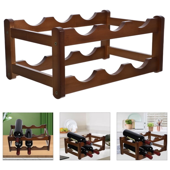 UPGRATOR 1Set Bamboo Bottle Holder Minimalist Style Wine Rack for Home and Room