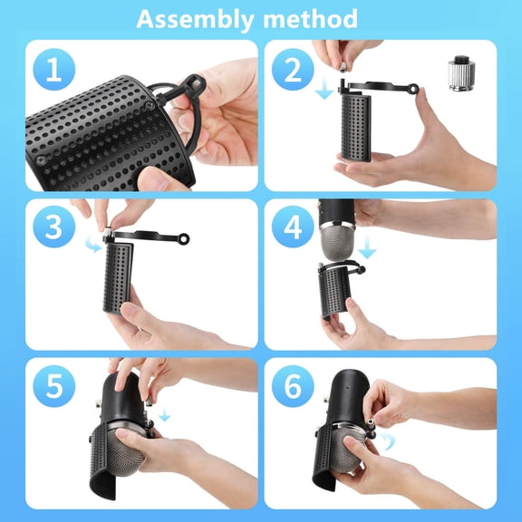 UPGRATOR 1Set Black U-shaped Microphone Cover for Protecting from Spit