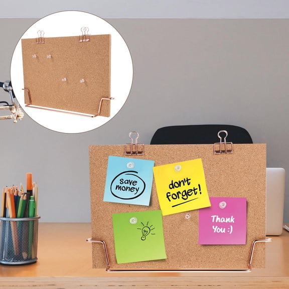 UPGRATOR 1Set Brown Cork Board for Desk Office Bulletin Message Memo Reminder Display Board