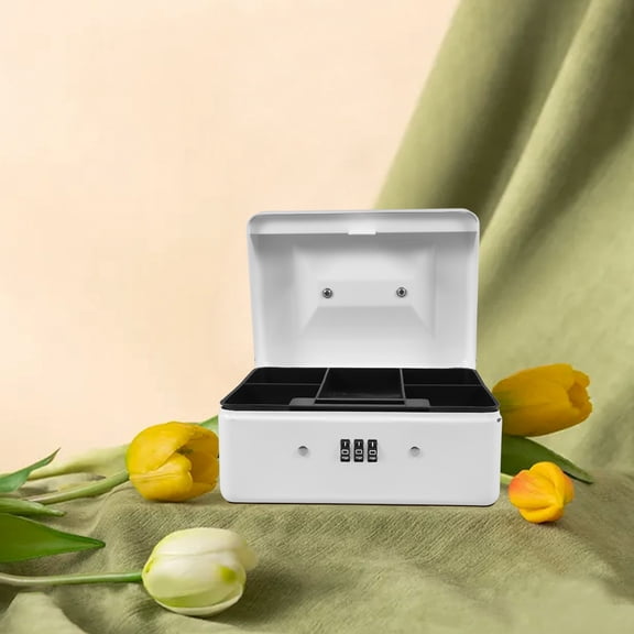 UPGRATOR Cash Storage Box with Combination Lock, 1 Set for Office Use, 6.29 x 4.72 x 2.85 Inches