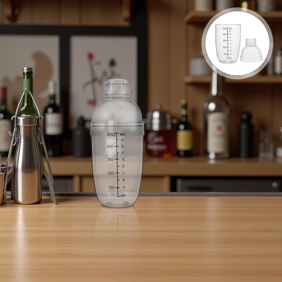 UPGRATOR 1Set Clear Shaker Cup PC Temperature Resistant for Bar Use Adults