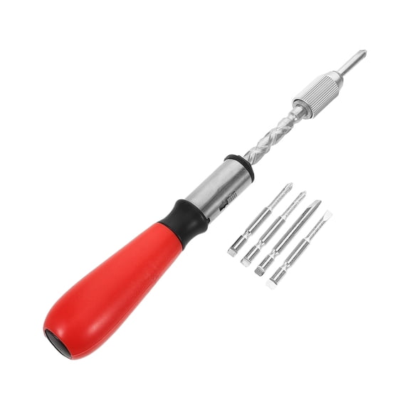 UPGRATOR 1Set Compact Ratchet Screwdriver Red for Home Repair with Speed Enhancing Design