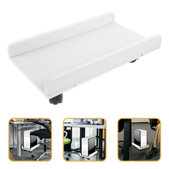 UPGRATOR 1Set Computer Case Cpu Holder for Home Use Office Environment Users Gamers White Wood Plastic 40X8.8in