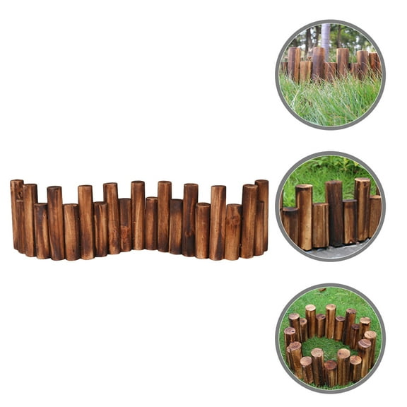 UPGRATOR 1Set Decorative Wood Fence for Outdoor Garden Fence and Yard 33.5x7.9x1.6in