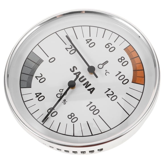 UPGRATOR 1Set Humidity Meter Silver Rectangular Stainless Steel for Sauna Room Equipment and Monitoring
