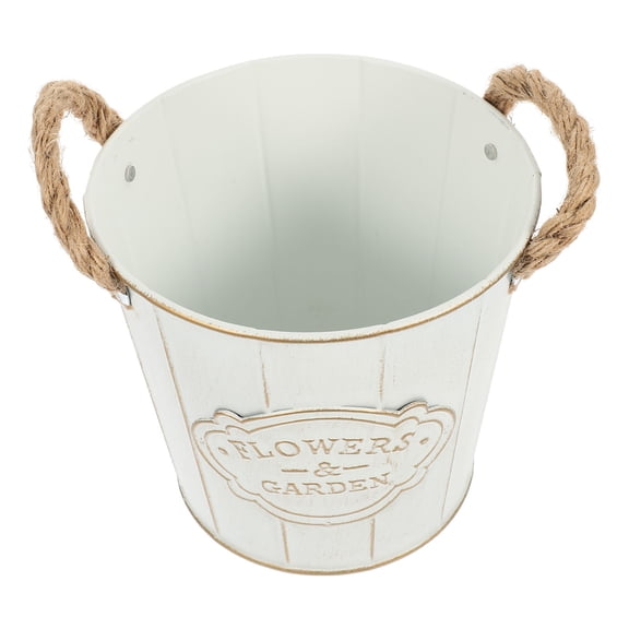 UPGRATOR 1Set Metal Pail Flower Pot Vintage Iron for Tabletop Garden Holder