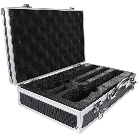 UPGRATOR 1Set Microphone Organizer Box with Aluminum Alloy and Sponge for Storing and Protecting Microphones