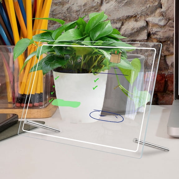 UPGRATOR 1Set Multi Function Acrylic Whiteboard Transparent Desktop Planner for Weekly Tasks