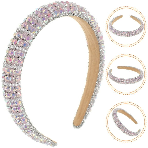 UPGRATOR 1Set Pink Plastic Headband for Girls Dance Party Comfortable Wear Circular Shape Minimalist Style