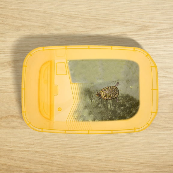 UPGRATOR 1Set Yellow Plastic Pet Tortoise Tank Reptile Breeding Box Leak Proof Design