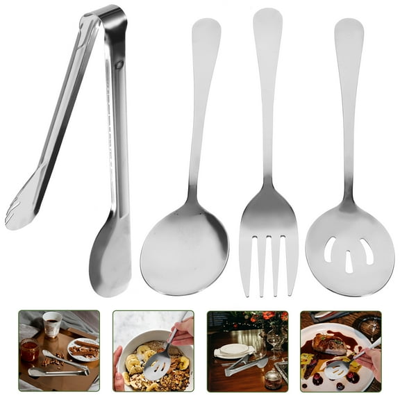 UPGRATOR 1Set Silver Stainless Steel Dinnerware Kit Lightweight Reusable Cutlery Set for Home Kitchen