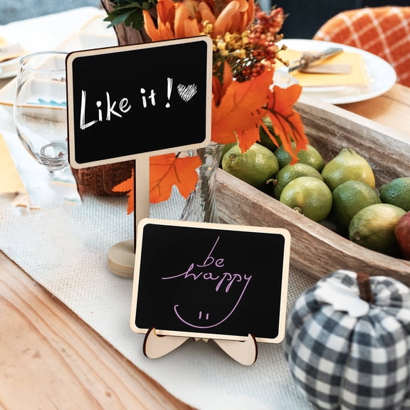 UPGRATOR 1Set Small Chalkboard Signs with Stands for Table Labels and Event Messages