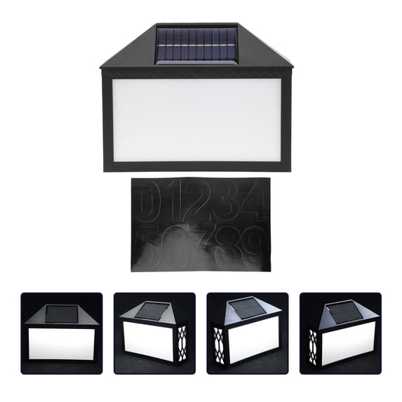 UPGRATOR 1Set Solar Powered House Number Lamp Black LED Wall Mounted upgrator-1set-solar-powered-house-number-lamp-black-led-wall-mounted