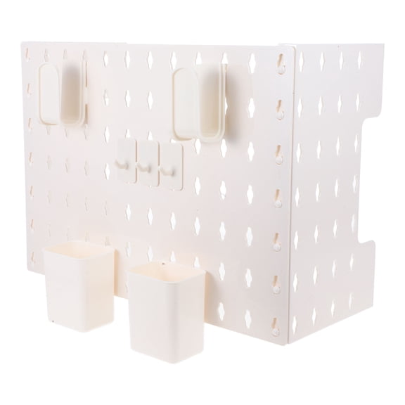 UPGRATOR 1Set Versatile Wall Mounted Pegboard White Plastic for Kitchen Garage Storage