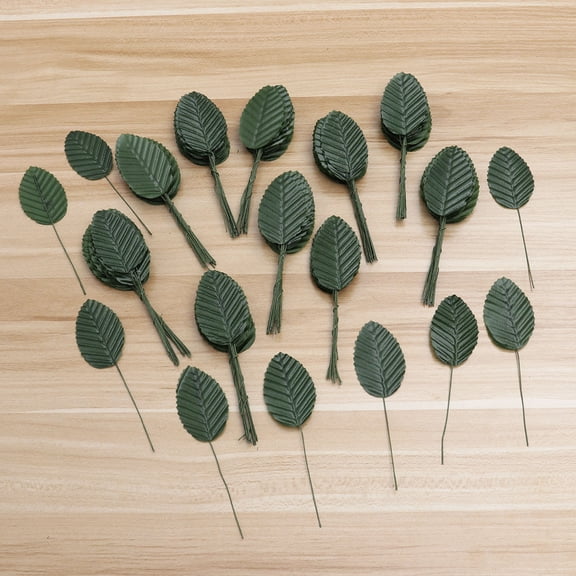 UPGRATOR 200Pcs Decorative Artificial Leaves Dark Green for Floral Arrangement Use