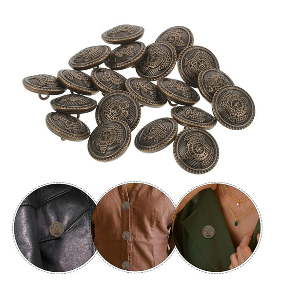 UPGRATOR 20Pcs Dark Brown Copper Buttons for Clothing Diy Projects Sewing Decorative 0.71x0.71x0.47in