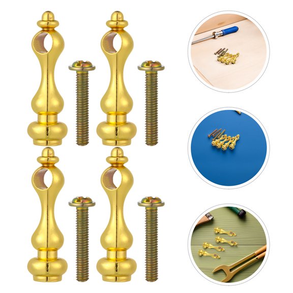 UPGRATOR 20Pcs Metal Cabinet Post End Caps for Railing Connectors in Golden Decorative Finish