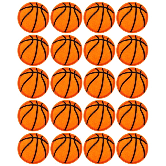 UPGRATOR 20Pcs Orange Basketball Designed Decorative Sewing Patches for Clothes and Bags