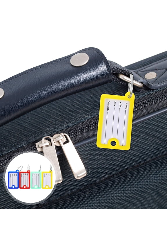 20Pcs Assorted Color Plastic Keychains with Writable Number Tags for Travel and Home