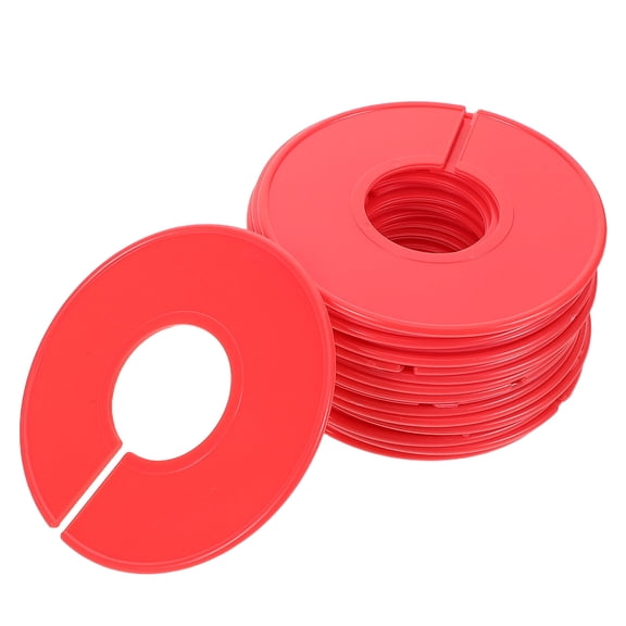 UPGRATOR 20Pcs Red Round Plastic Clothes Separator for Wardrobe Hanger with Slotted Design