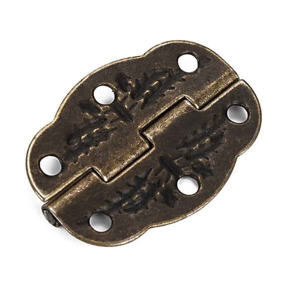 UPGRATOR small decorative hinges Antique-Style Dark Brown Iron 6-Hole Cabinet Door Hardware 20 Pcs