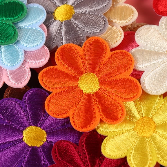 UPGRATOR 22Pcs Applique Patches Assorted Color Sunflower Cloth Stickers for Clothes and Accessories