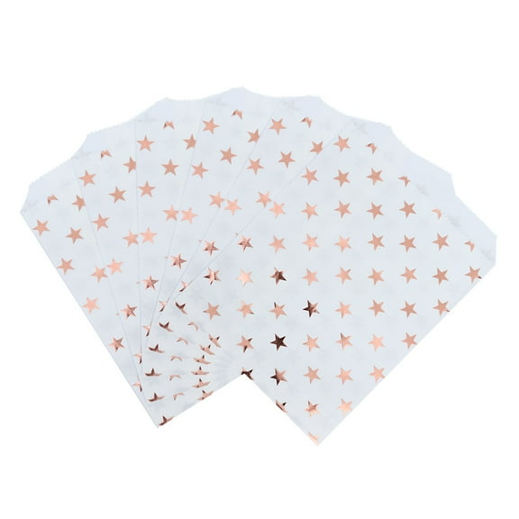 UPGRATOR 24pcs Food-grade Packaging Bags Golden Craft Paper Star Party Bag Use