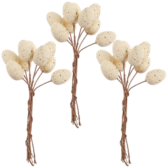UPGRATOR 27Pcs Easter Spotted Egg Picks Beige Lifelike Decoration for Home Party Atmosphere